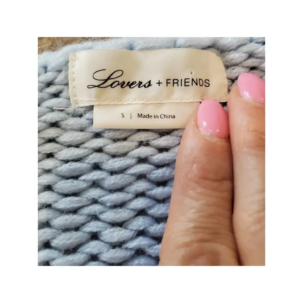 Lovers + Friends Blue chunky crop sweater size‎ Small